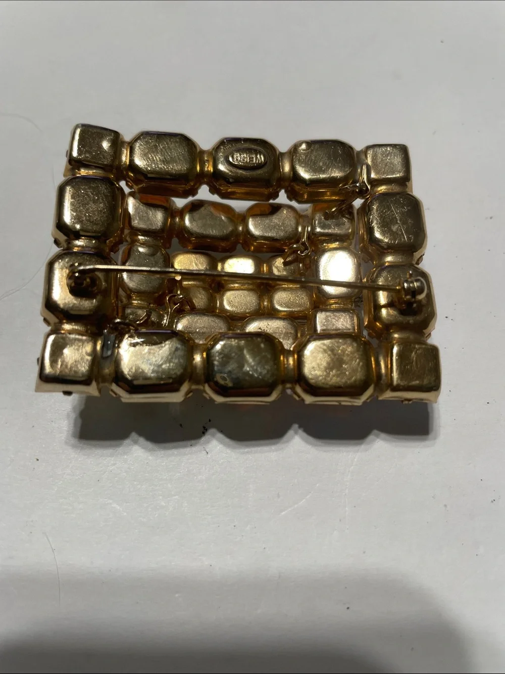 Vintage Gold Tone Aurora Borealis Rectangle Cluster Brooch eBay $20.  8/11/6Bag